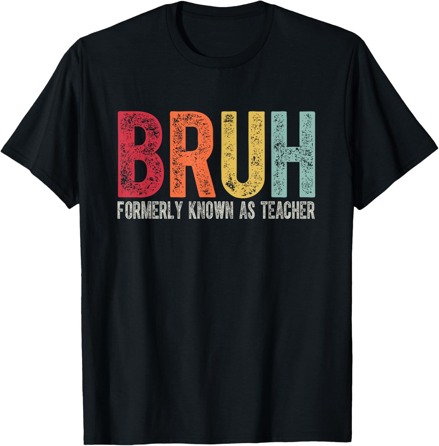 Vintage Bruh Formerly Known As Teacher Funny Teacher Women Kids T-Shirt - T-Shirt | Black