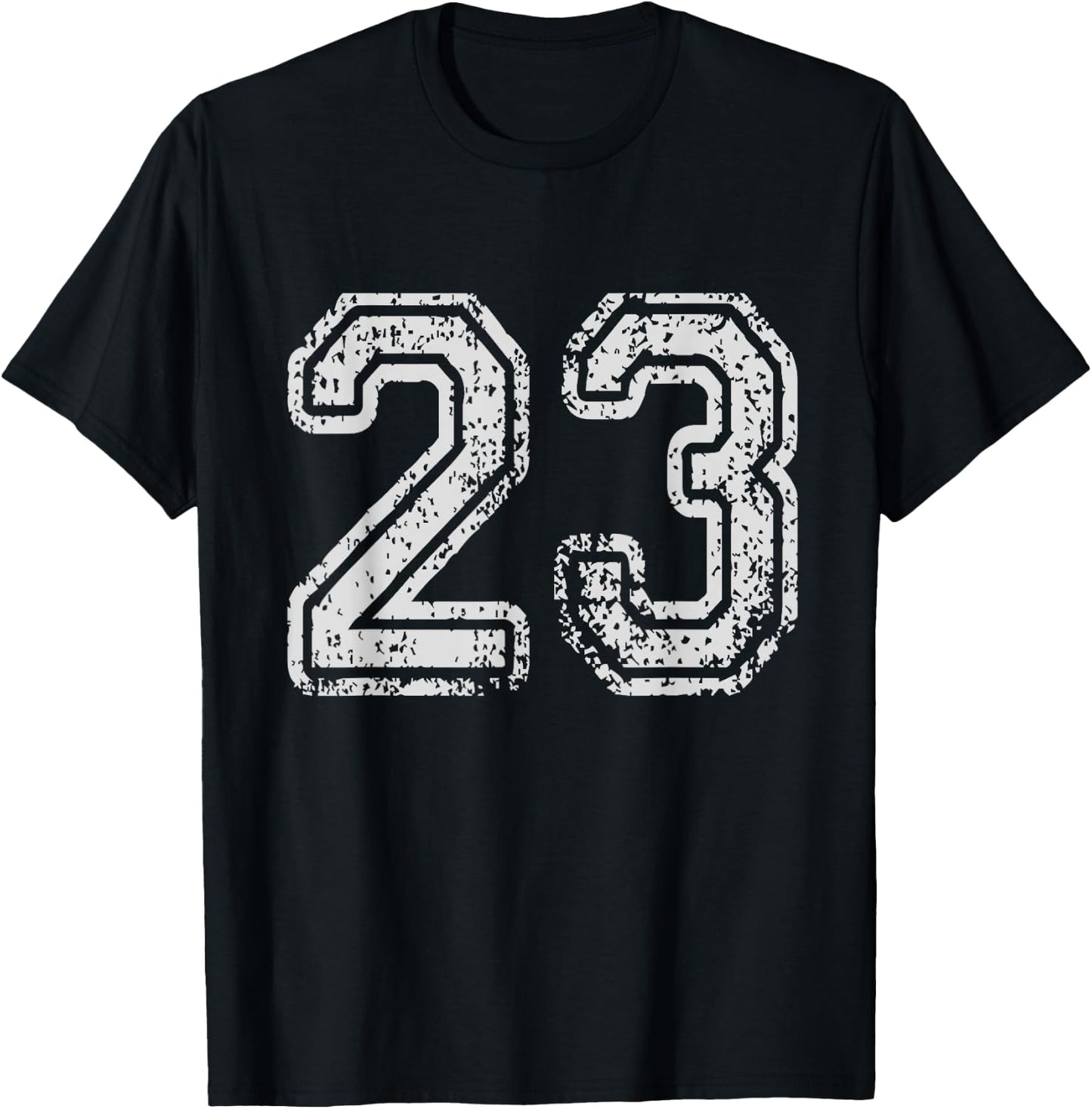 Team Jersey Uniforms Number 23 School Sports 23rd Birthday T-Shirt - T-Shirt | Black