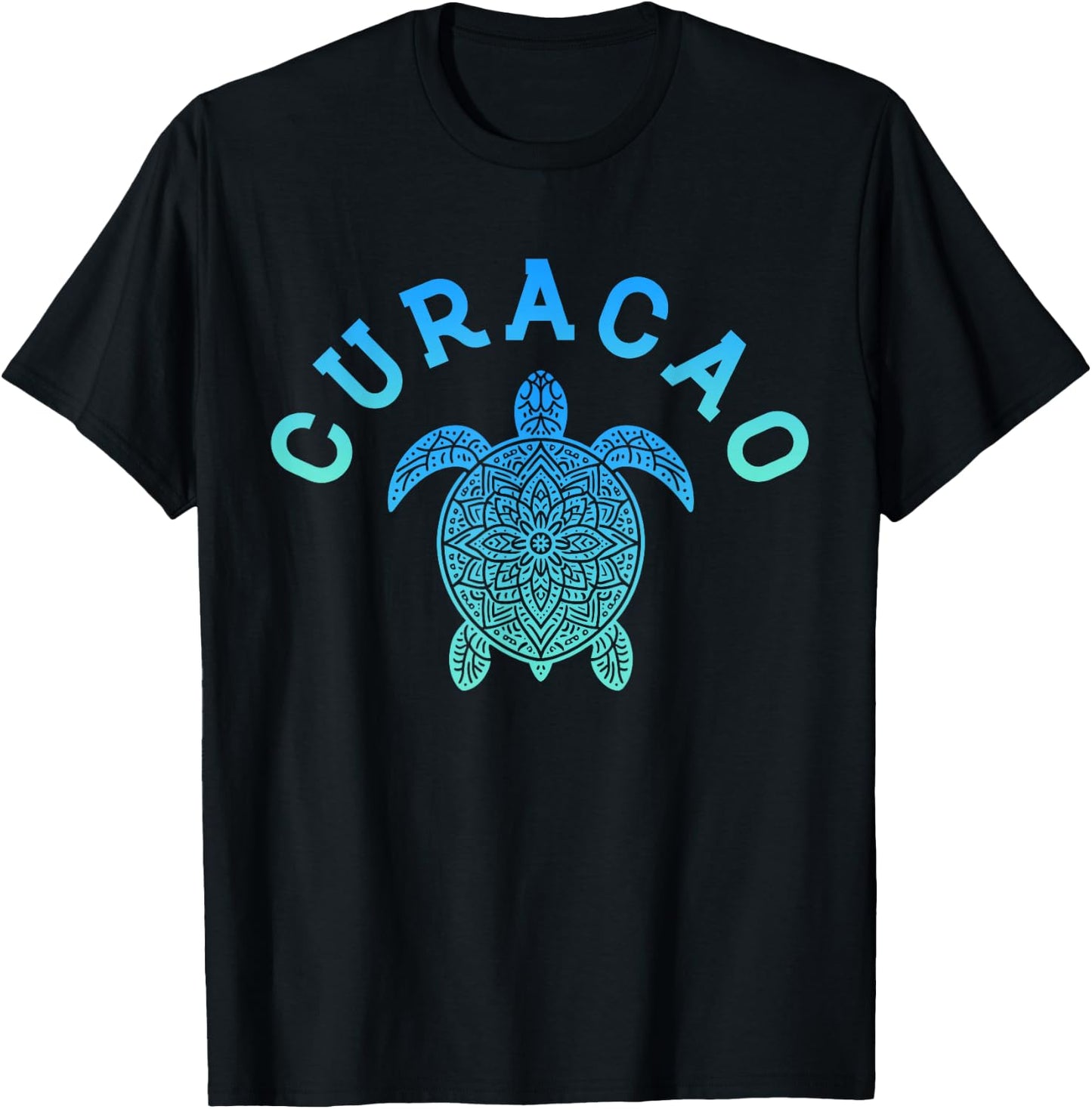 Curacao Tribal Sea Turtle Beach Vacation T-Shirt - T-Shirt | Black
