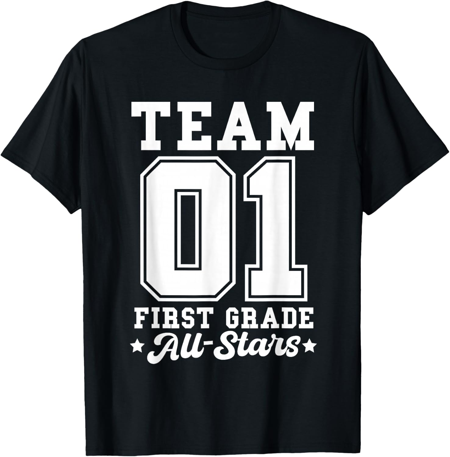 Team 1st Grade All-Stars Back To School Sports Jersey T-Shirt - T-Shirt | Black