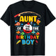 Aunt of The Big One Fishing 1st Birthday Ofishally Family T-Shirt - T-Shirt | Black
