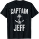 Funny Personalized Boating Shirt First Name Captain Jeff T-Shirt - T-Shirt | Black