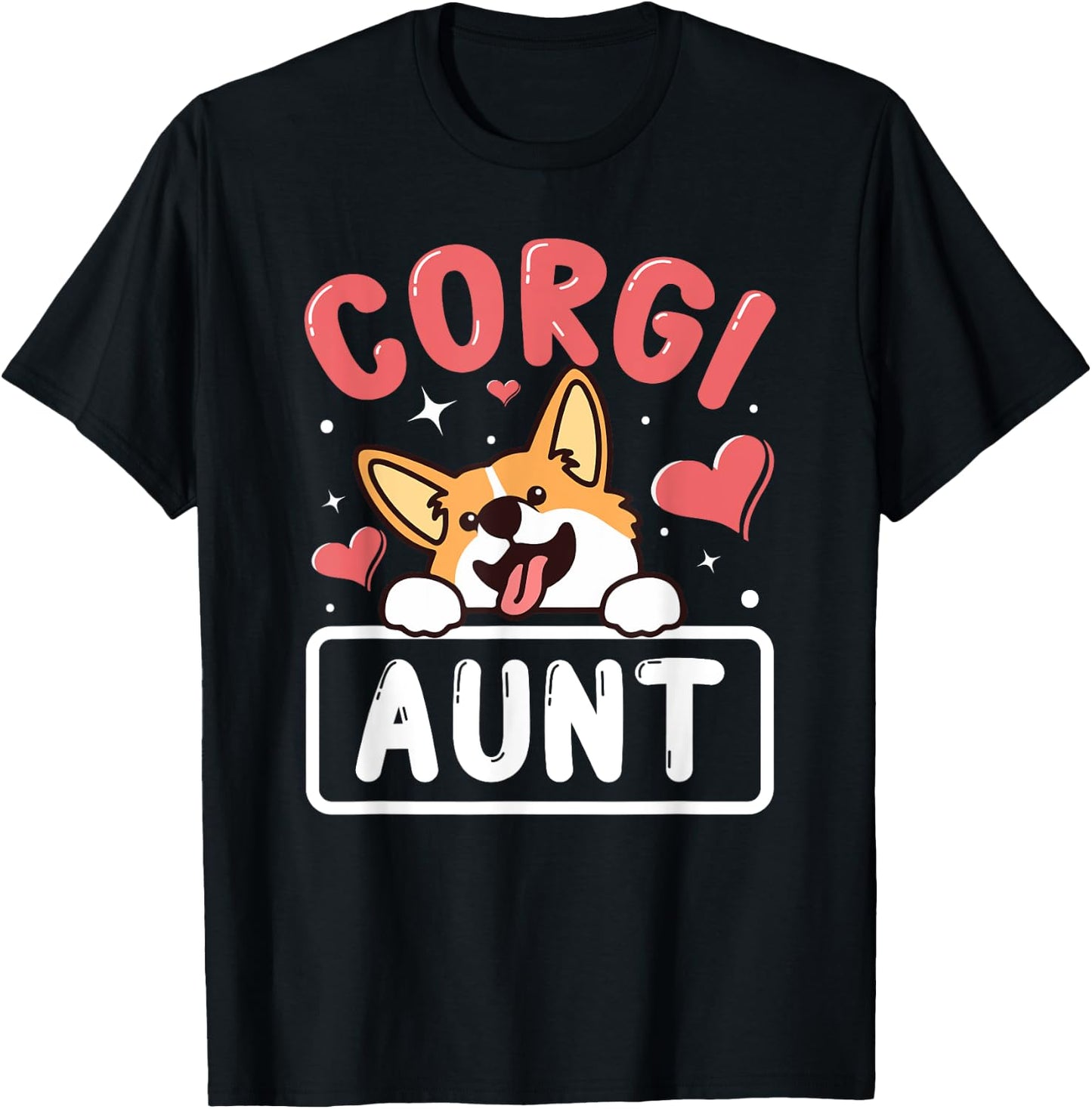 Corgi Aunt Funny Corgi Dog Lover Men Women T-Shirt - T-Shirt | Black