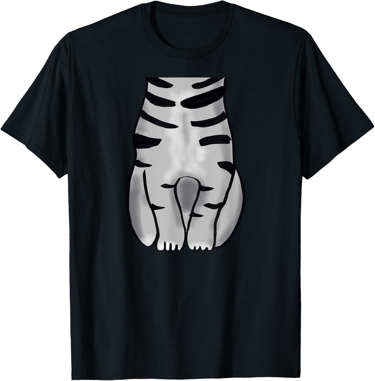 Easy Grey Striped Cat Halloween Costume T-Shirt - T-Shirt | Black