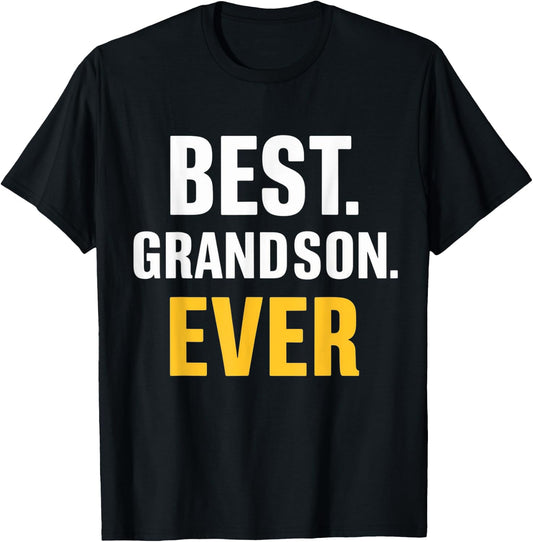 Best Grandson Ever Vintage Funny Father's Day T-Shirt - T-Shirt | Black
