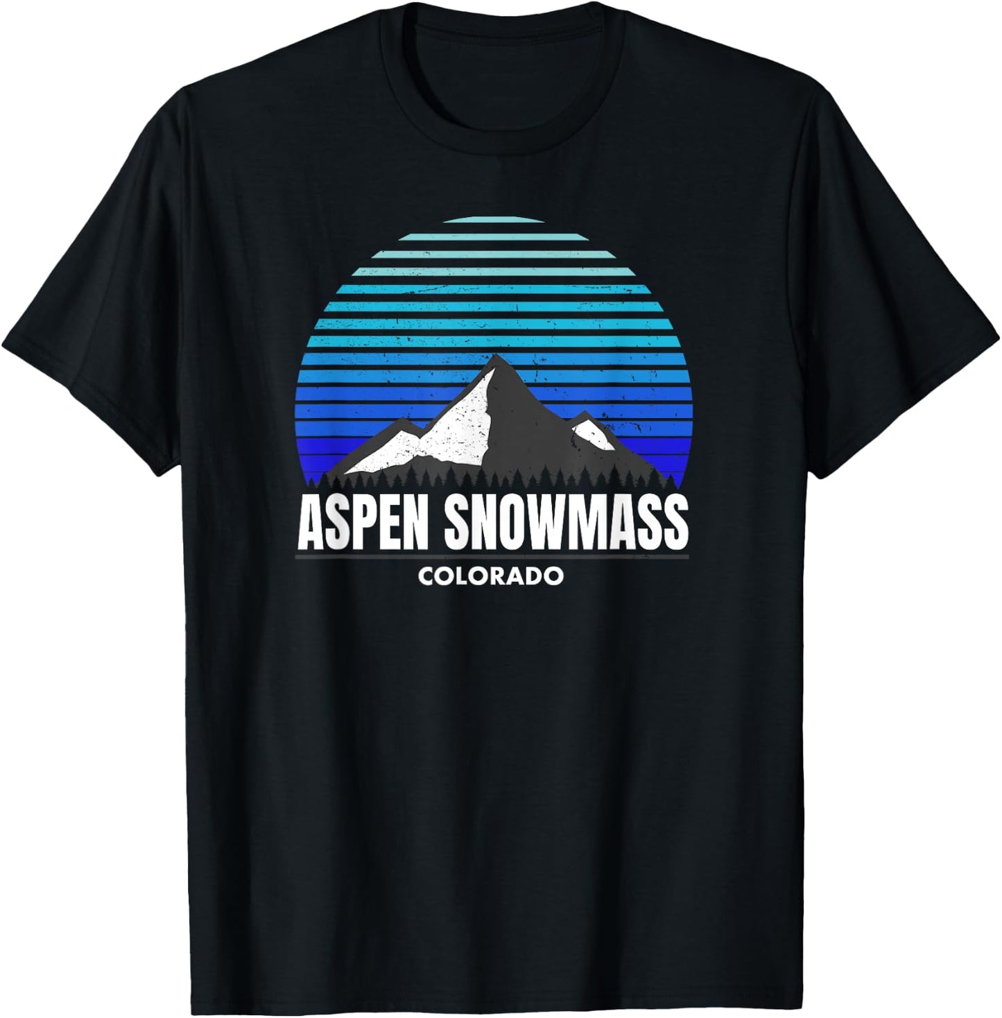 Aspen Snowmass Colorado Bluebird Day - Elevated CO Skiing T-Shirt - T-Shirt | Black