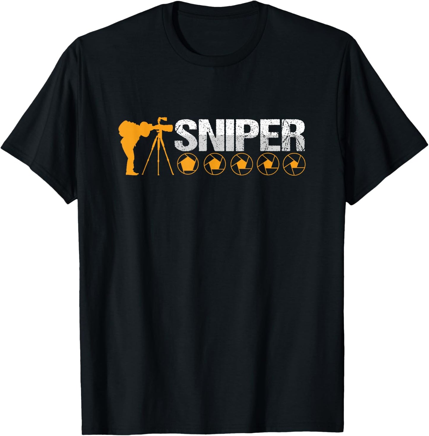 Sniper Photographer Cameraman Shutterbug Photography T-Shirt - T-Shirt | Black