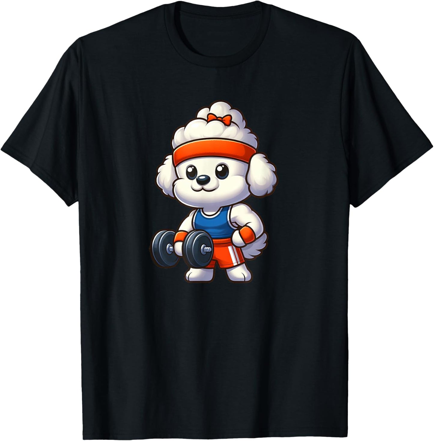 Bichon Frise Workout Dog Funny Weightlifting T-Shirt - T-Shirt | Black