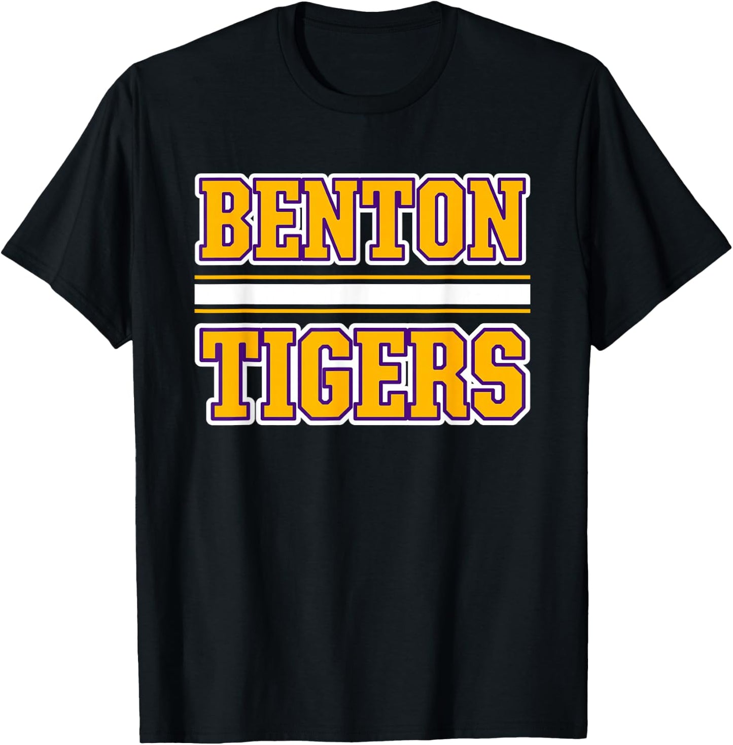 Benton Tigers Horizontal Stripes T-Shirt - T-Shirt | Black