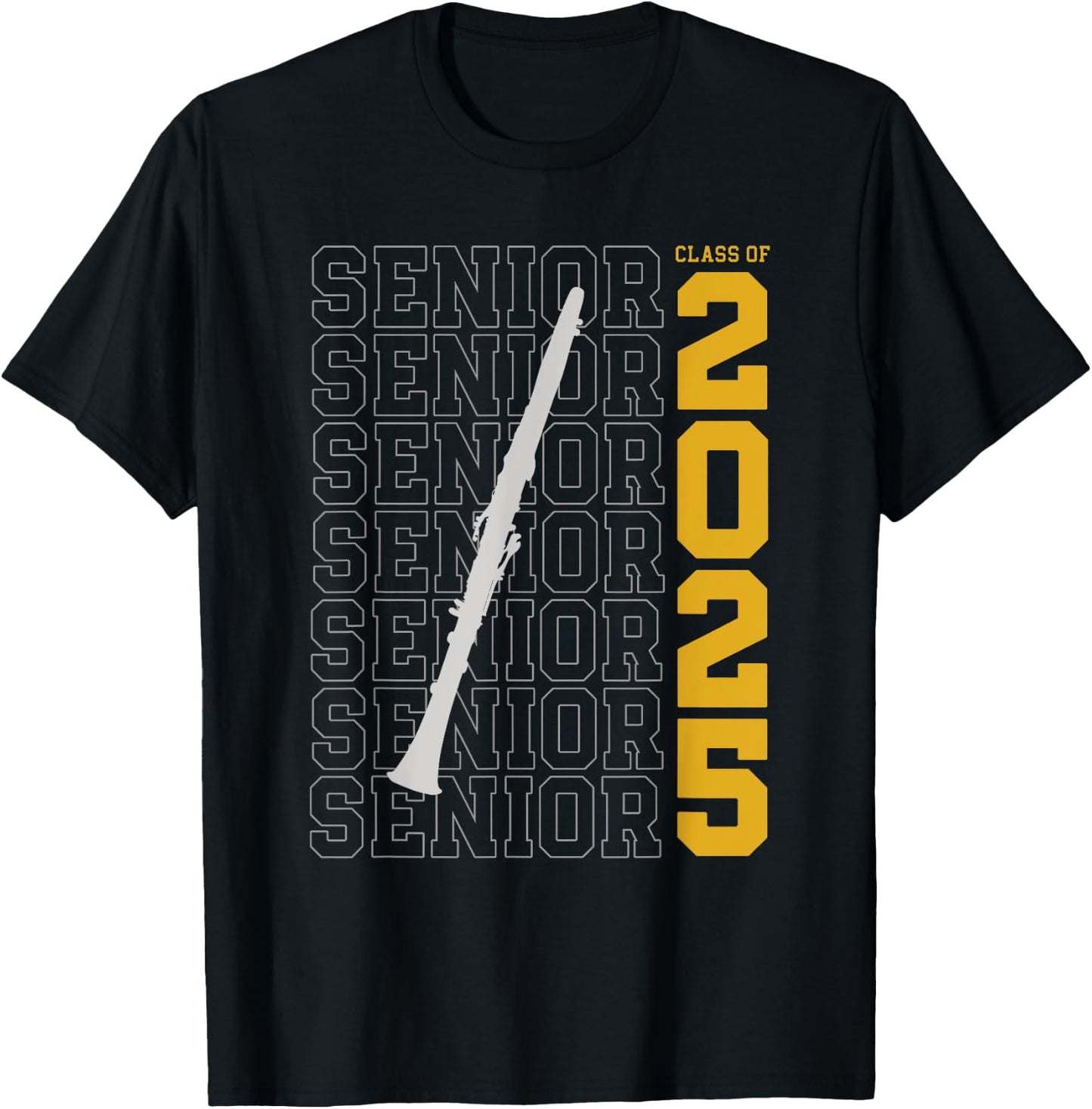 Class of 2025 Senior Clarinet for Clarinetist T-Shirt - T-Shirt | Black