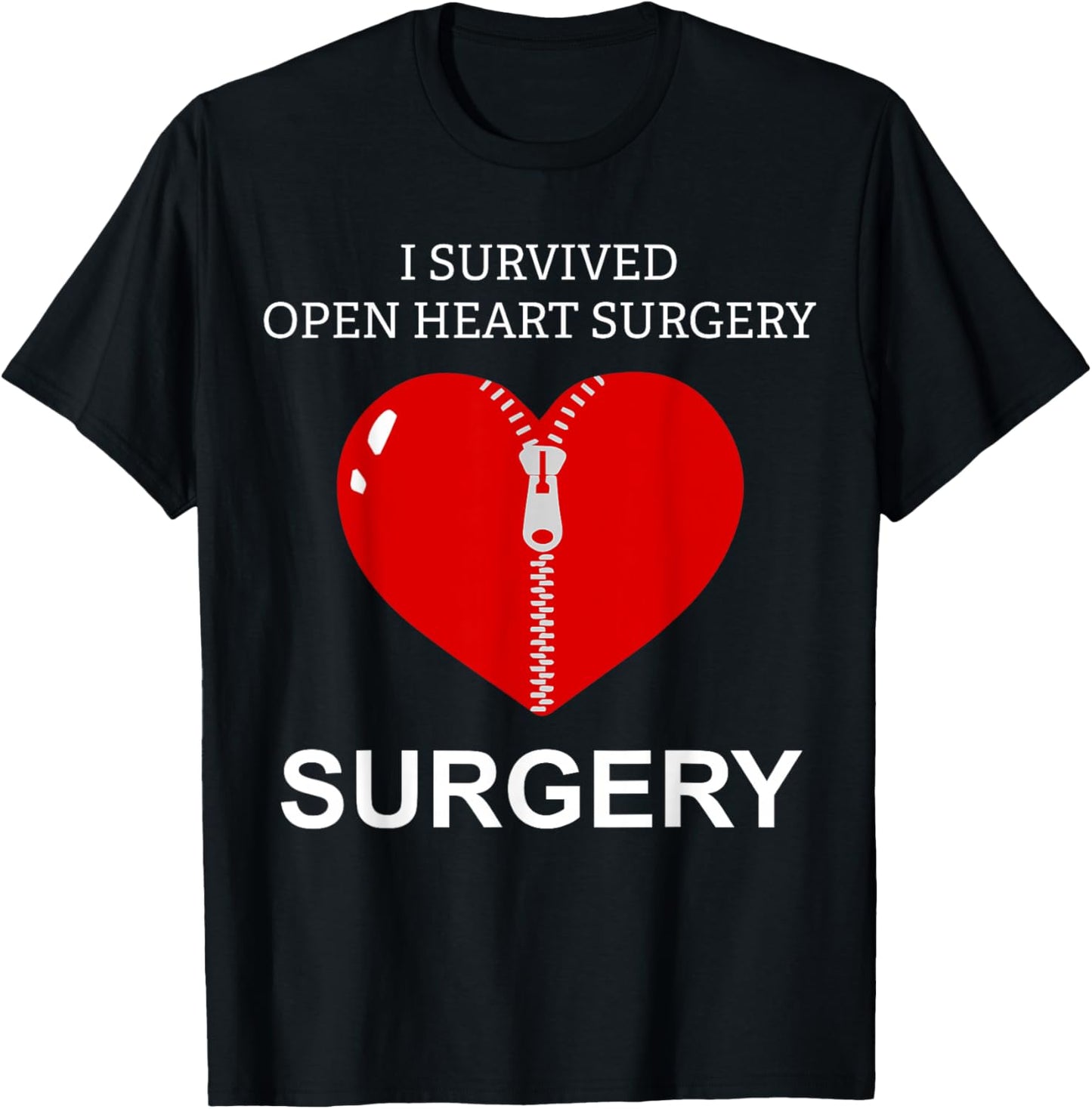 I Survived Open Heart Surgery Men Women Gift T-Shirt - T-Shirt | Black