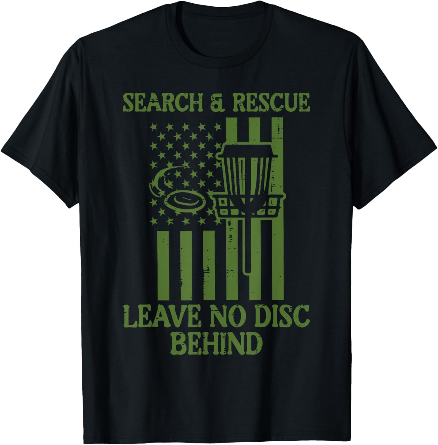 Search Rescue No Disc Behind Flag Frisbee Golf Men Women Kid T-Shirt - T-Shirt | Black