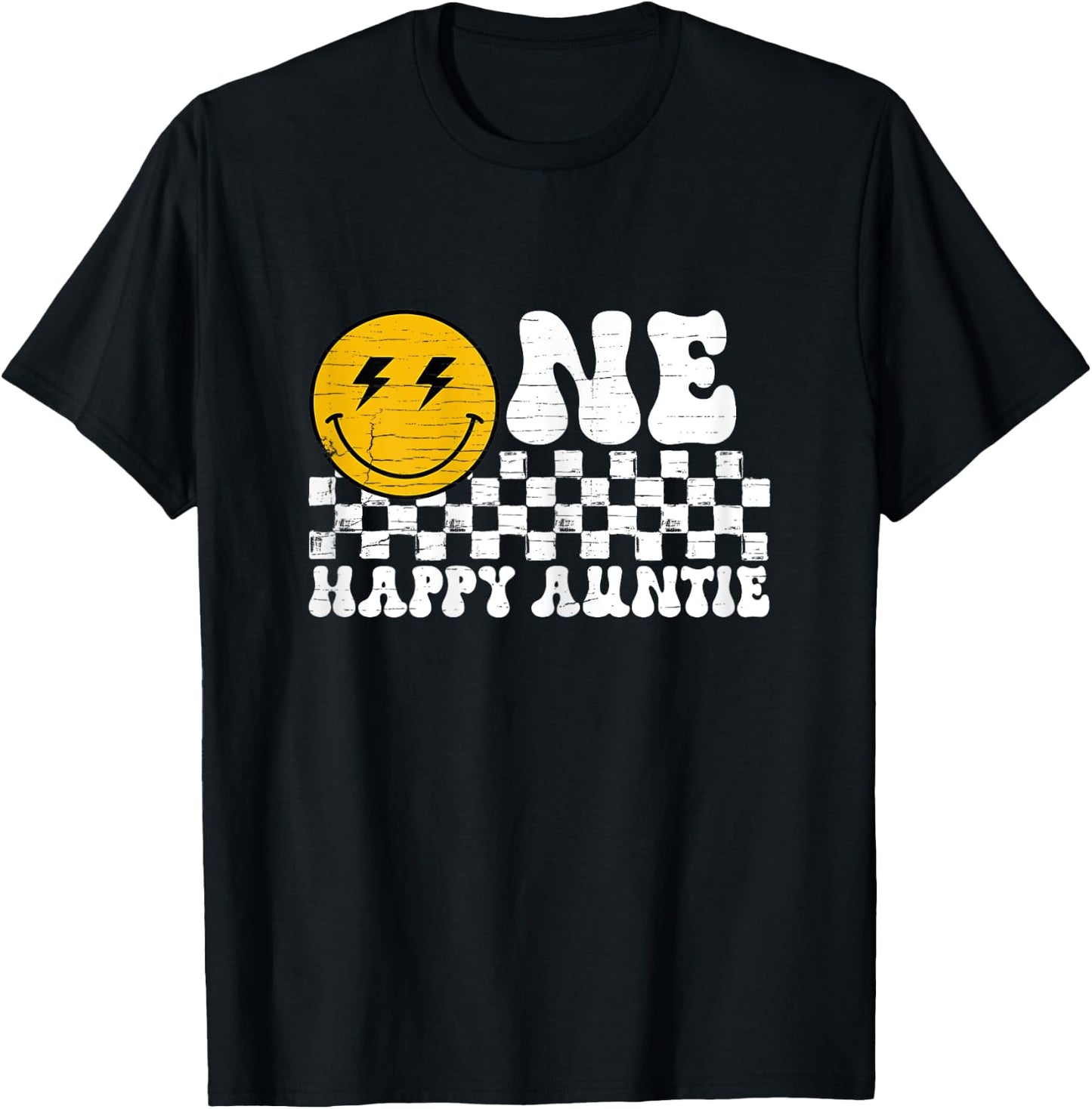 One Happy Dude Auntie 1st Birthday Family Matching T-Shirt - T-Shirt | Black