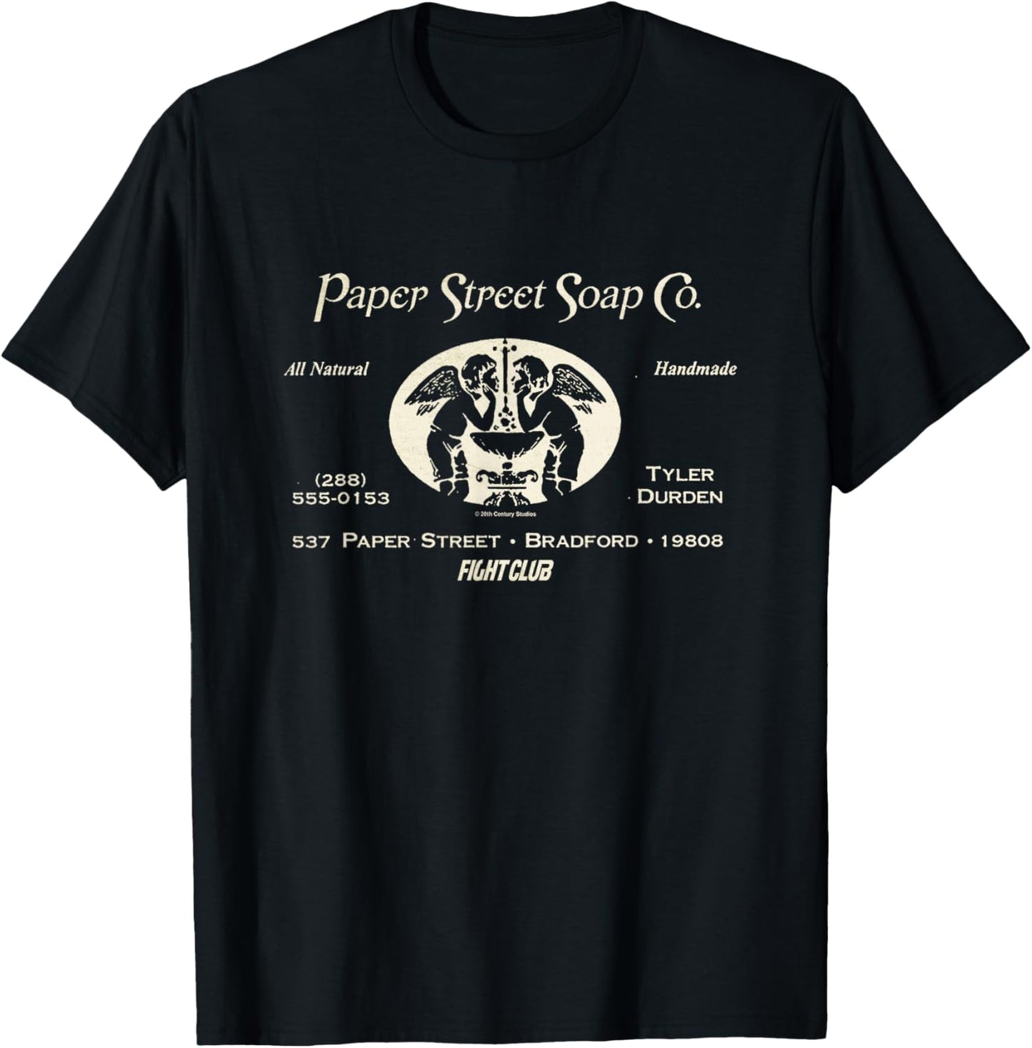 Fight Club Paper Street Soap Co. All Natural Handmade Logo T-Shirt - T-Shirt | Black