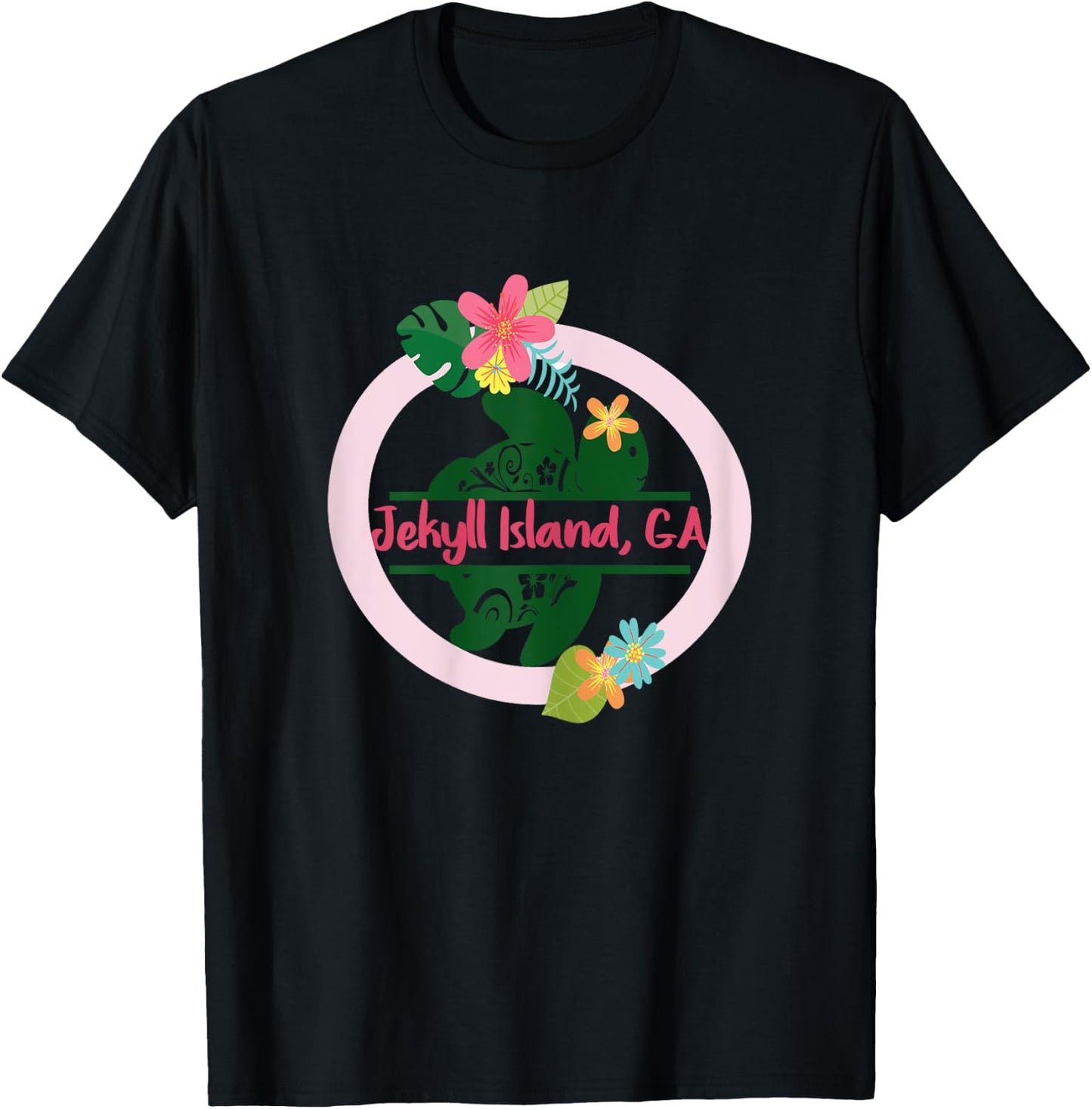 Girls Sea Turtle Jekyll Island Georgia Shirts Beach Vacation T-Shirt - T-Shirt | Black