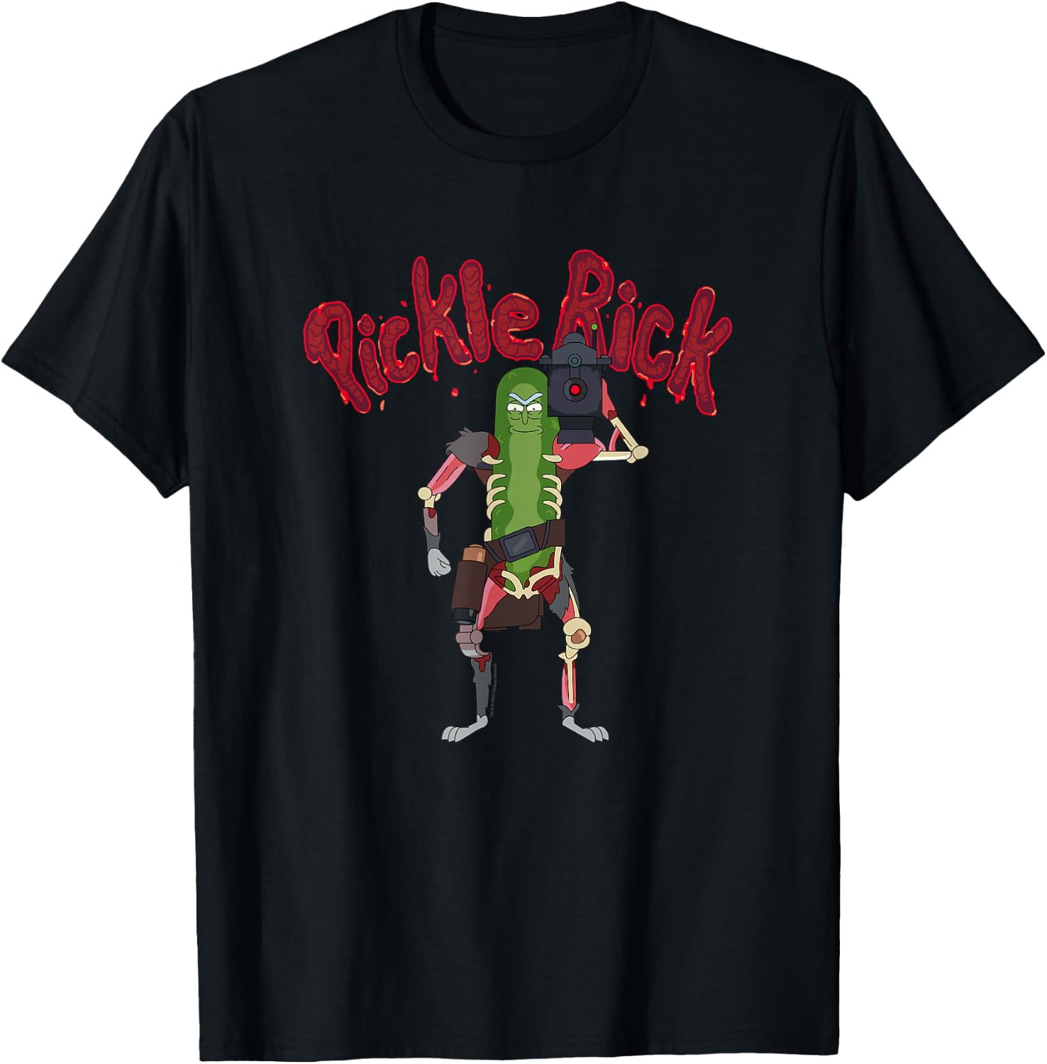 Rick and Morty Pickle Rick Laser Slice Type T-Shirt - T-Shirt | Black
