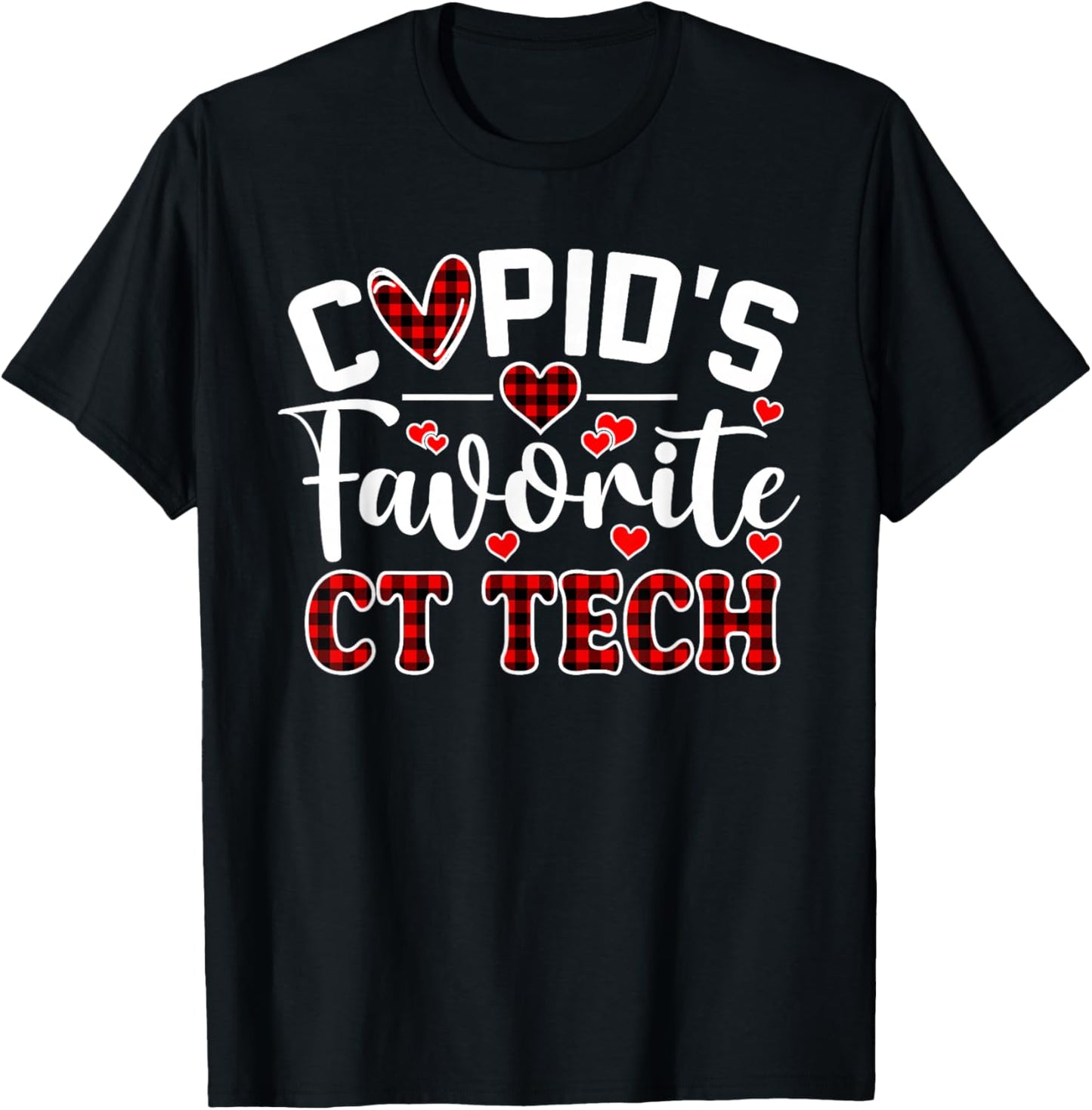 Cupid's Favorite CT Tech Cute Heart Valentine's Day T-Shirt - T-Shirt | Black