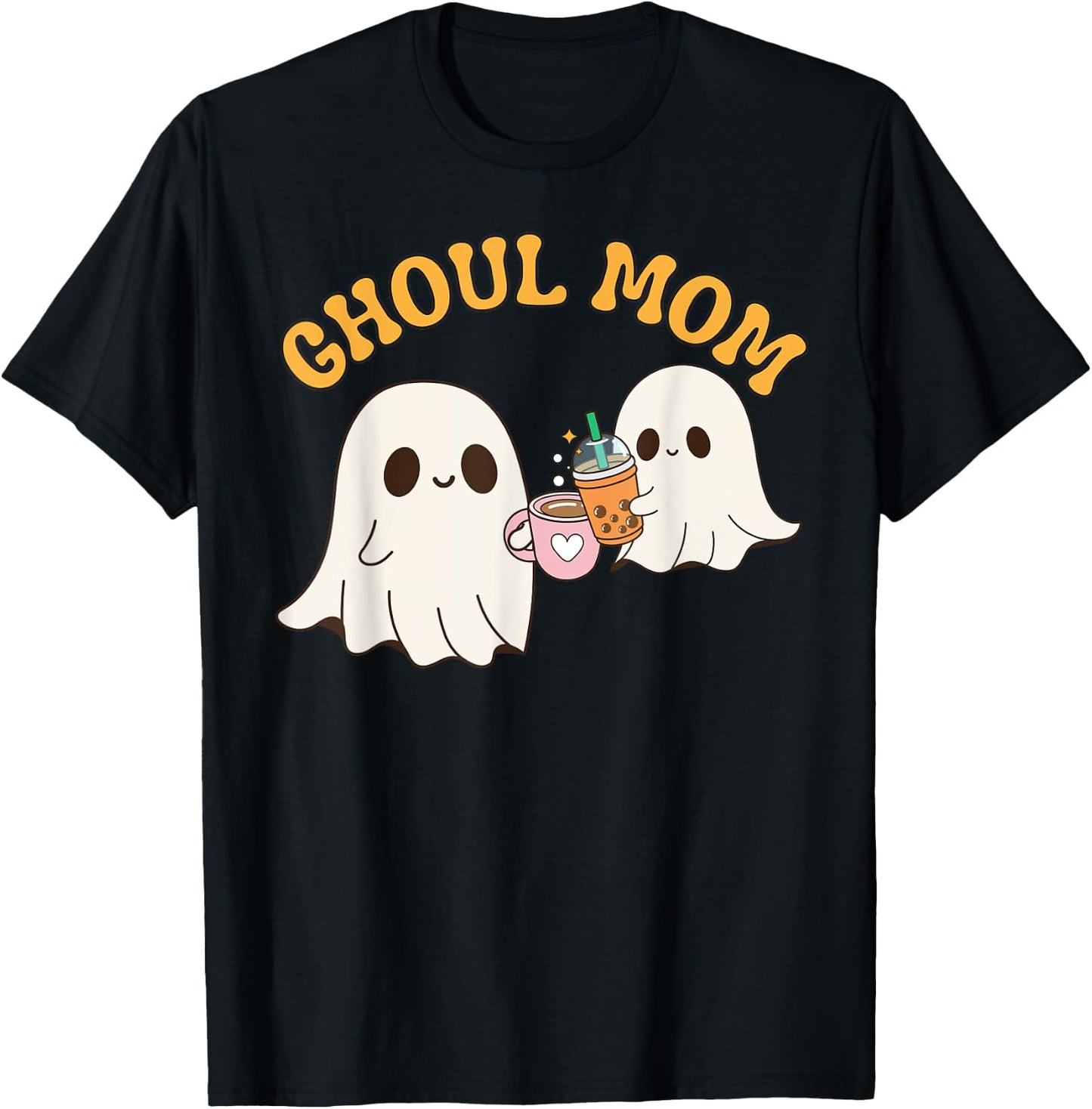 Ghoul Mom Cute Halloween Mother Ghost Mommy Trick Treating T-Shirt - T-Shirt | Black