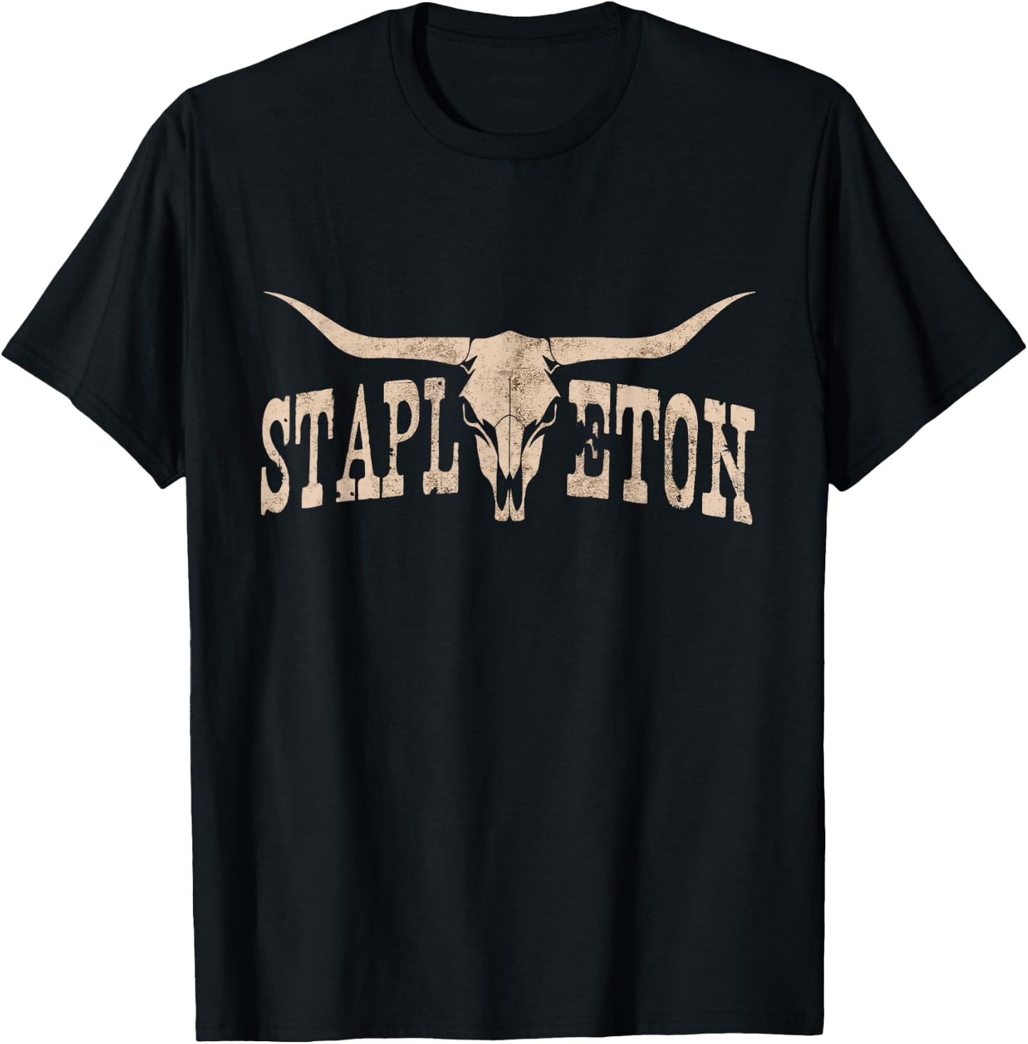 Lonazy Shop -Adults Kids Black Stapleton Personalized Retro Western Graphic T-Shirt - T-Shirt | Black