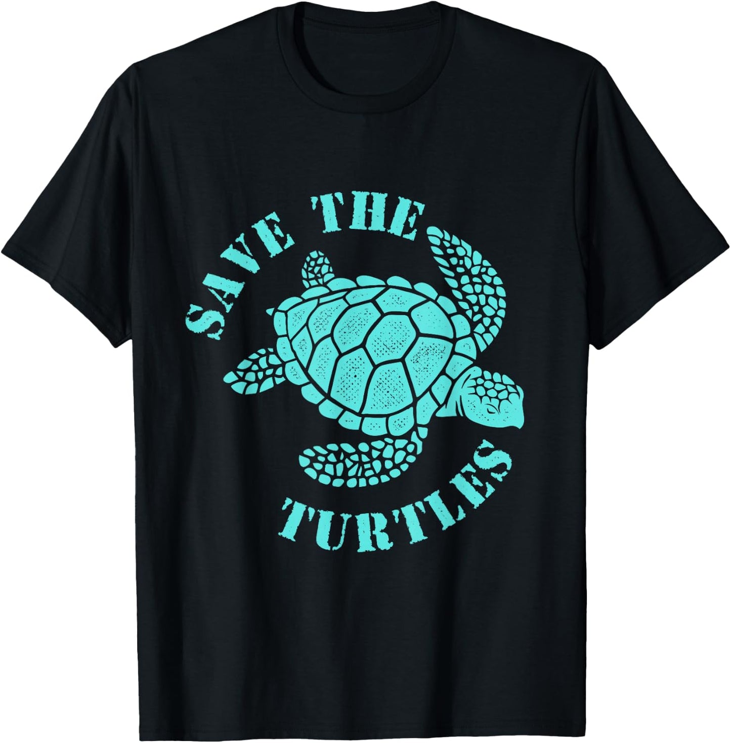 Save The Turtles - Ocean Animal Reptile Lover Sea Animal T-Shirt - T-Shirt | Black