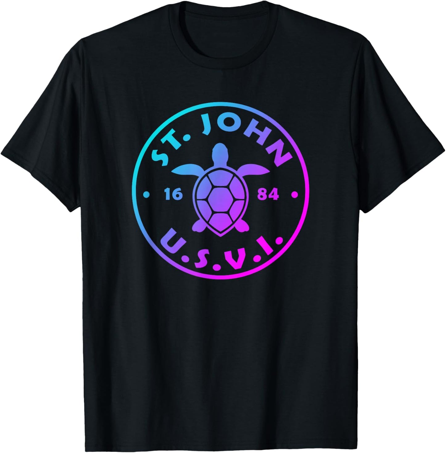 St John USVI Sea Turtle Boys Girls Toddler Colorful Souvenir T-Shirt - T-Shirt | Black