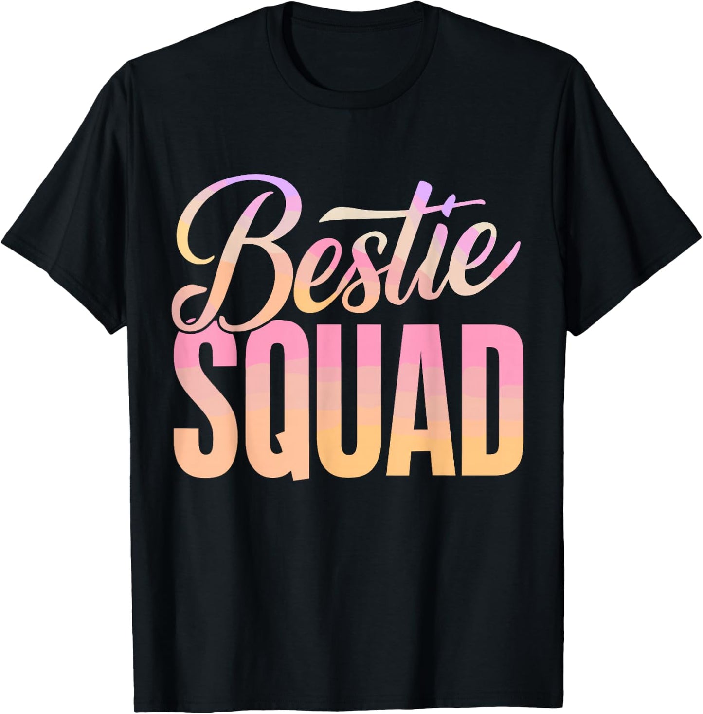 Best Friend Matching Squad Bestie BFF T-Shirt - T-Shirt | Black