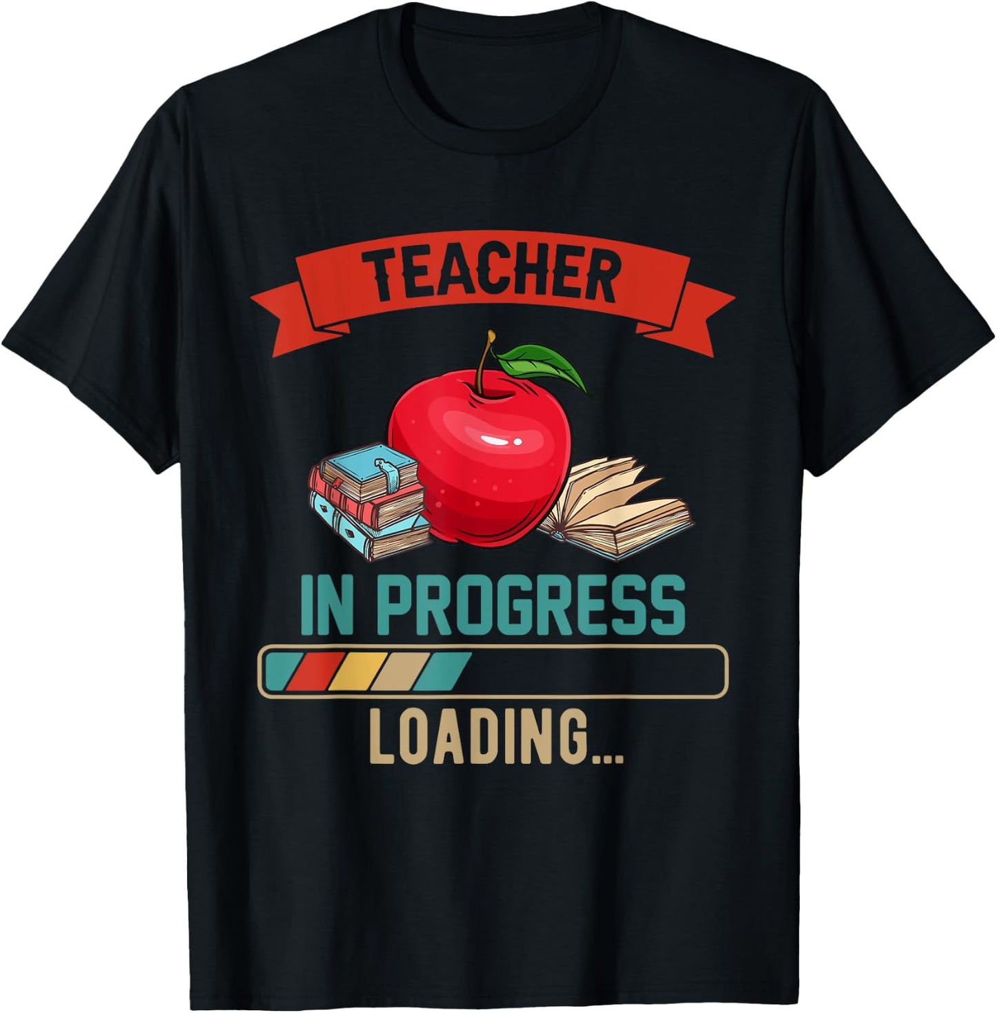 Vintage Teacher In Progress Loading Proud Future Job T-Shirt - T-Shirt | Black