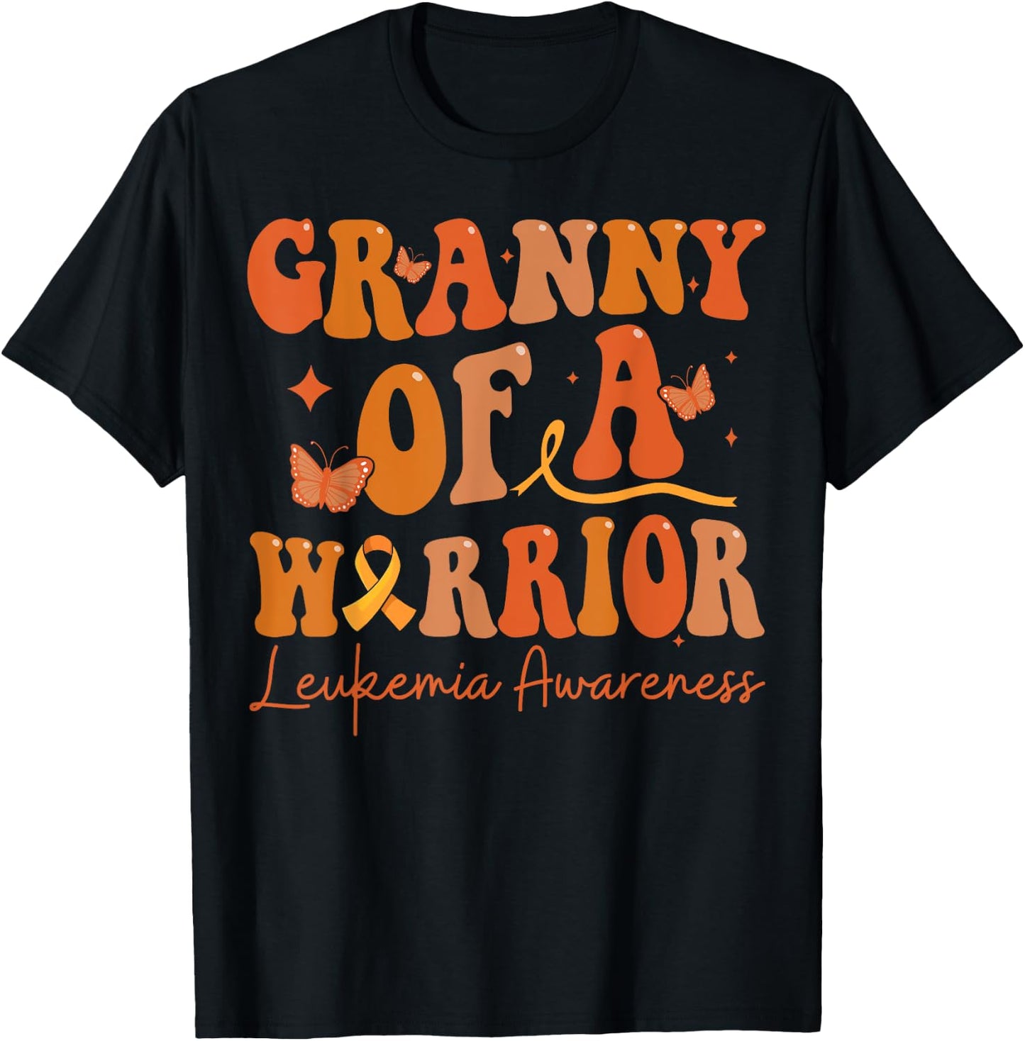 Leukemia Cancer Survivor Awareness Month Gifts Granny Of A Warrior Leukemia Awareness Family Matching Black T-Shirt - T-Shirt | Black