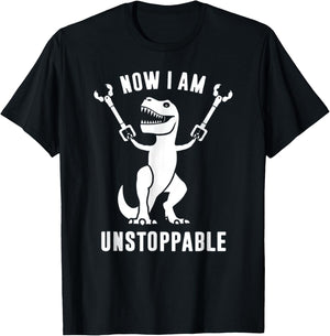 Unstoppable T-Rex with Grabber Sticks - Dinosaur Humor T-Shirt - T-Shirt | Black