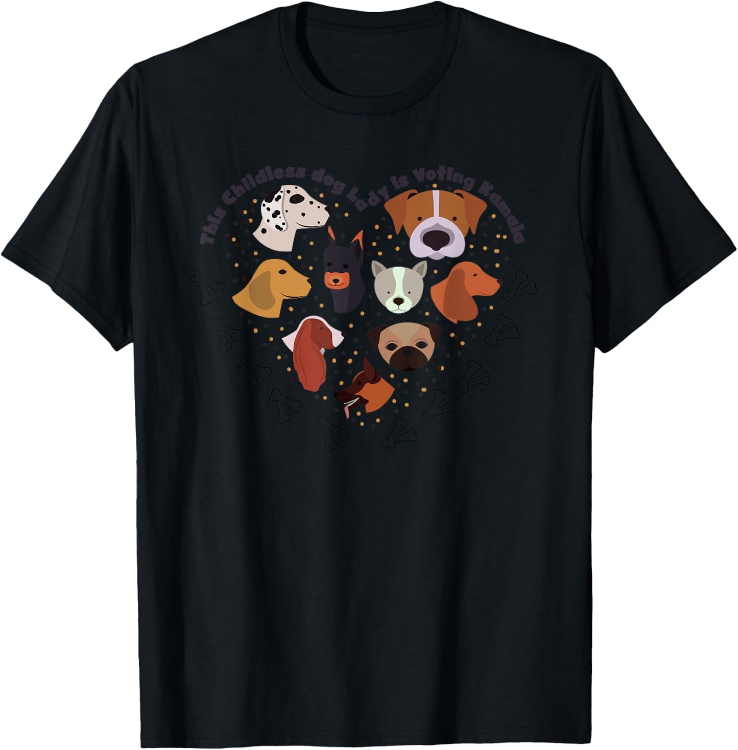 This Childless Dog Lady is Voting Kamala Dog Lovers Funny T-Shirt - T-Shirt | Black