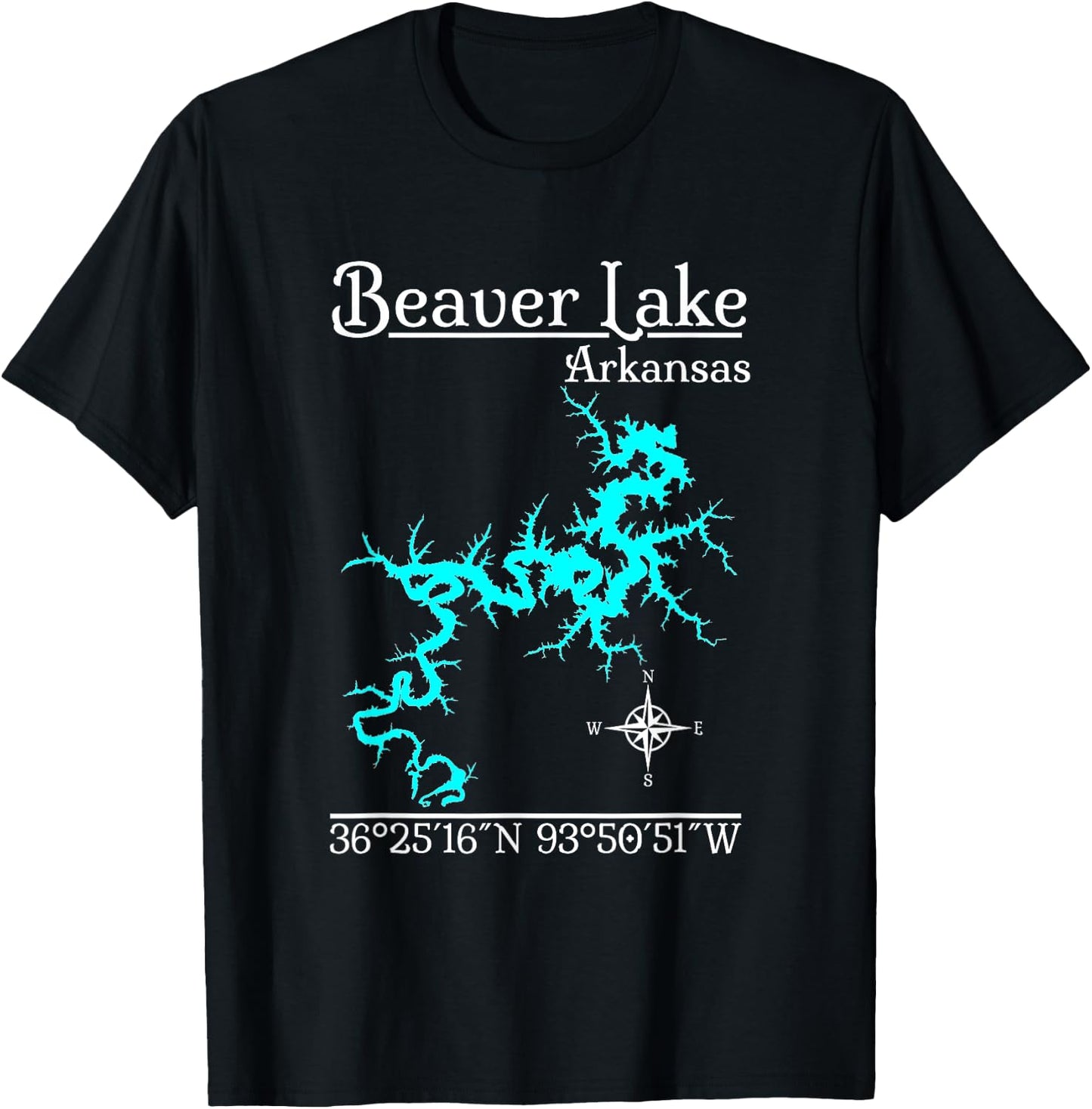Beaver Lake - Arkansas T-Shirt - T-Shirt | Black