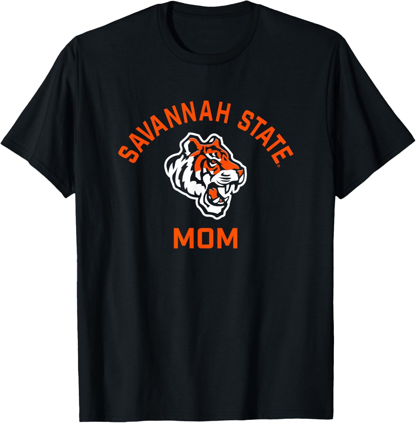 Savannah State University SSU Tigers Arched Mom T-Shirt - T-Shirt | Black