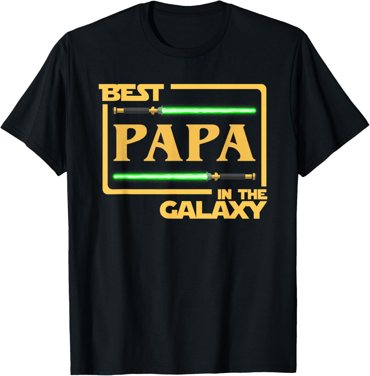 Best Papa In The Galaxy Fathers Day Funny Gift T-Shirt - T-Shirt | Black