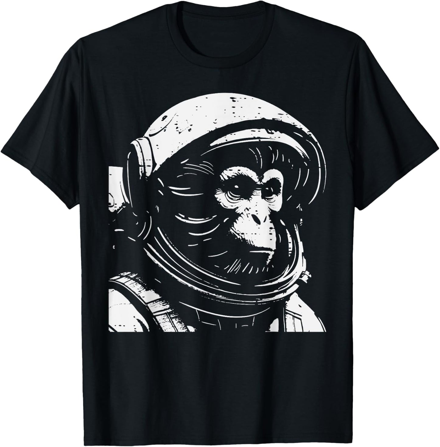 Monkey Astronaut Space Galaxy Ape Animal Men Women Boys Kids T-Shirt - T-Shirt | Black