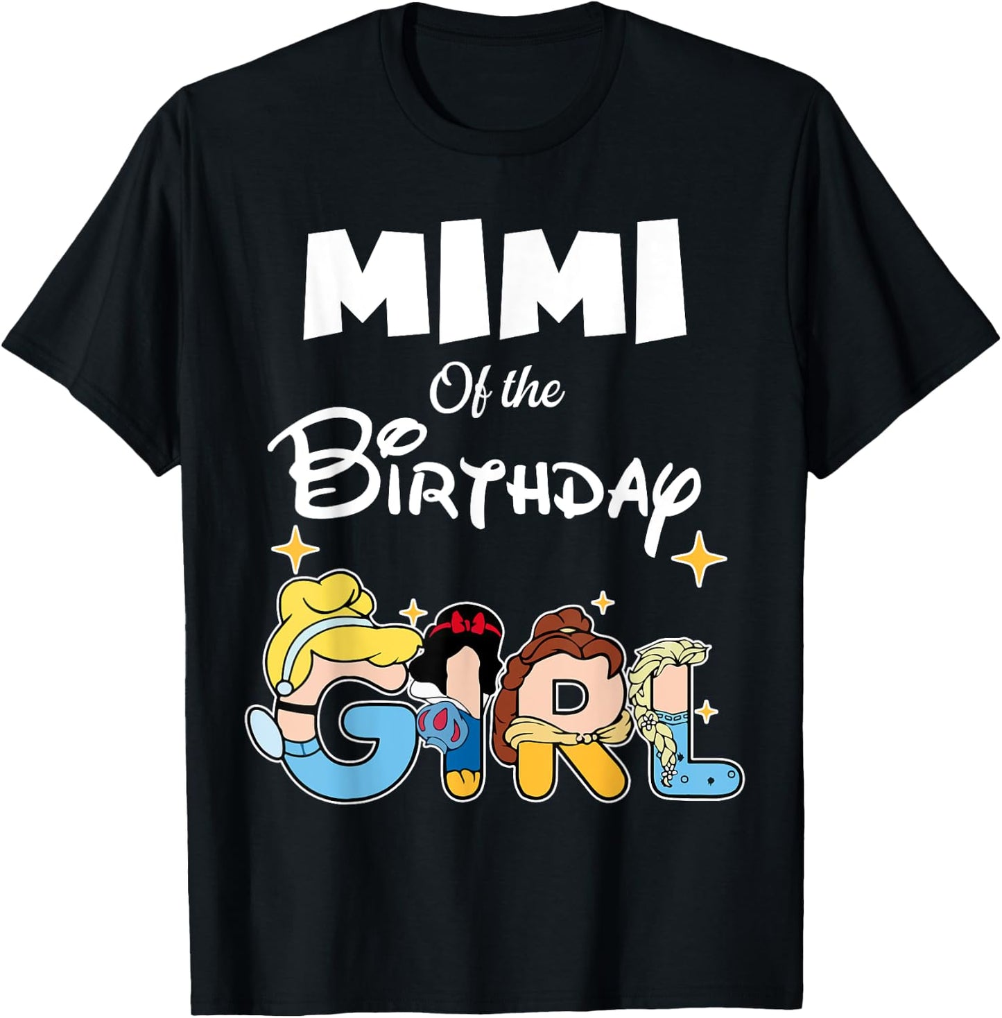 Mimi Of The Birthday Girl Princess Family Matching T-Shirt - T-Shirt | Black
