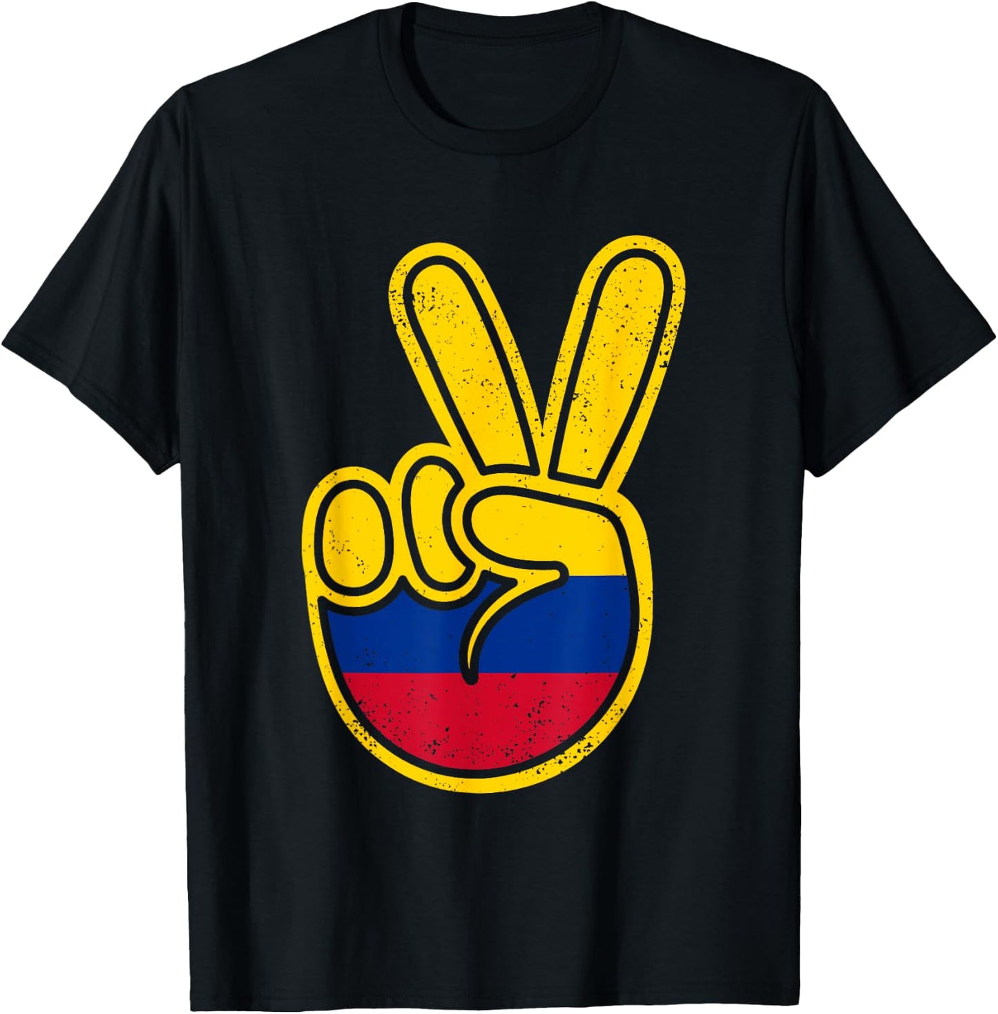 Colombia Flag Peace Sign Funny Colombian Retro Boys Toddler T-Shirt - T-Shirt | Black