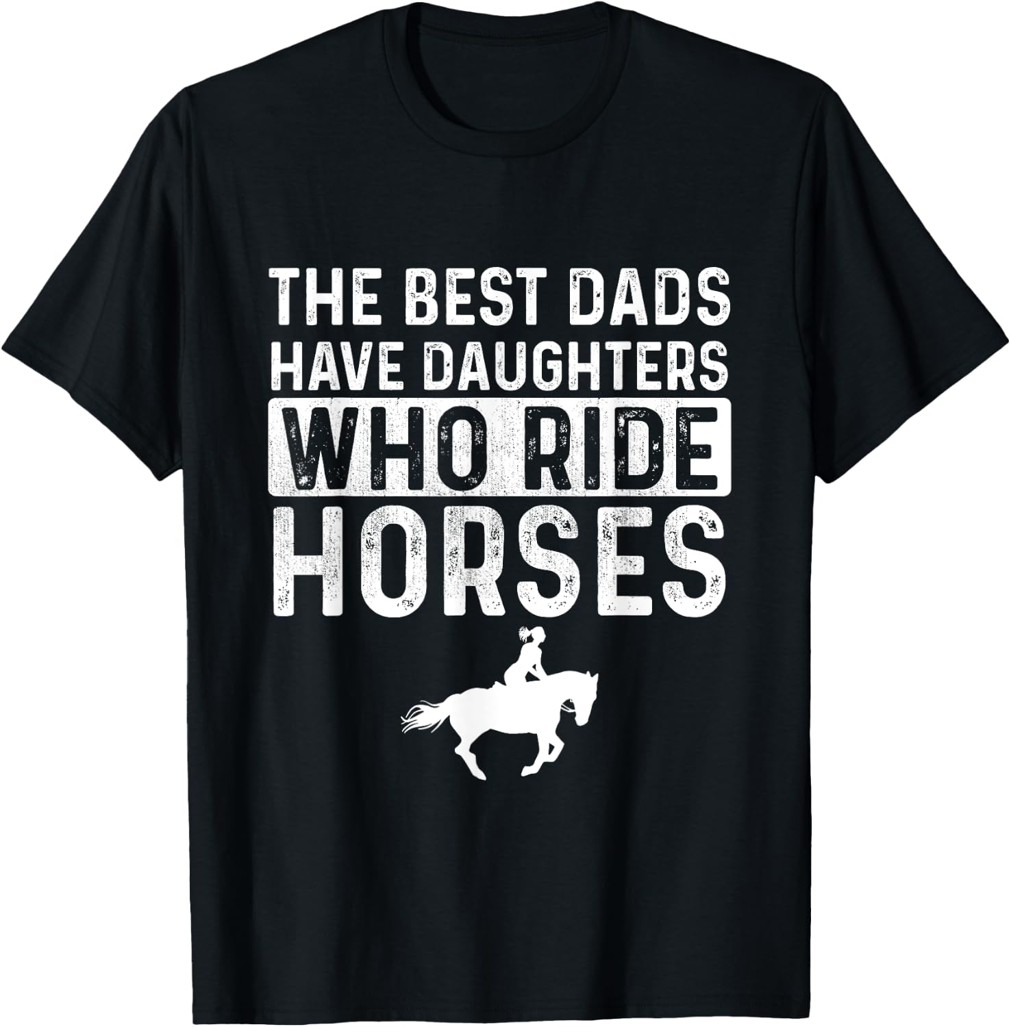 Dad Of Horse Lover Equestrian Horseback Rider T-Shirt - T-Shirt | Black