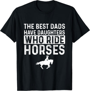 Dad Of Horse Lover Equestrian Horseback Rider T-Shirt - T-Shirt | Black
