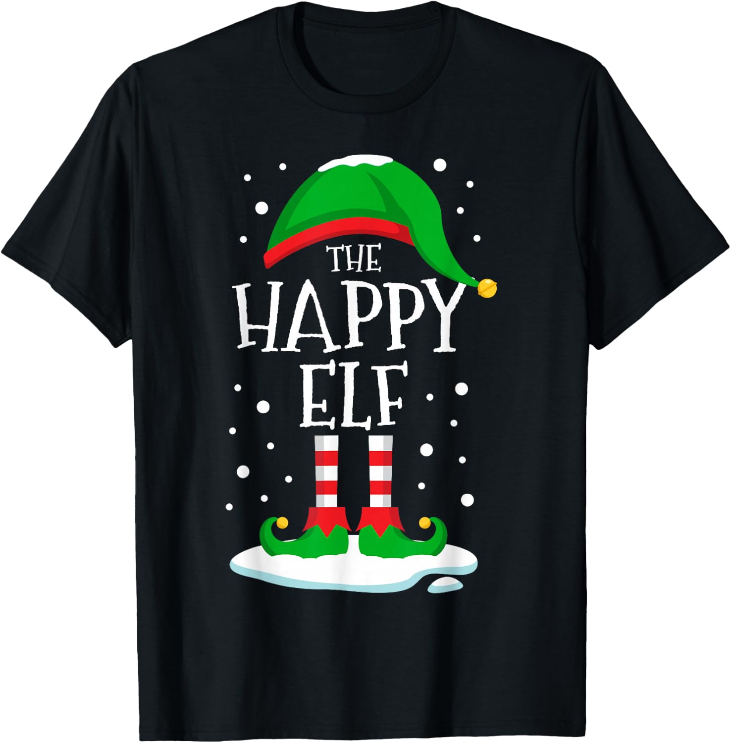 The Happy Elf Christmas Family Matching Xmas Group Funny T-Shirt - T-Shirt | Black