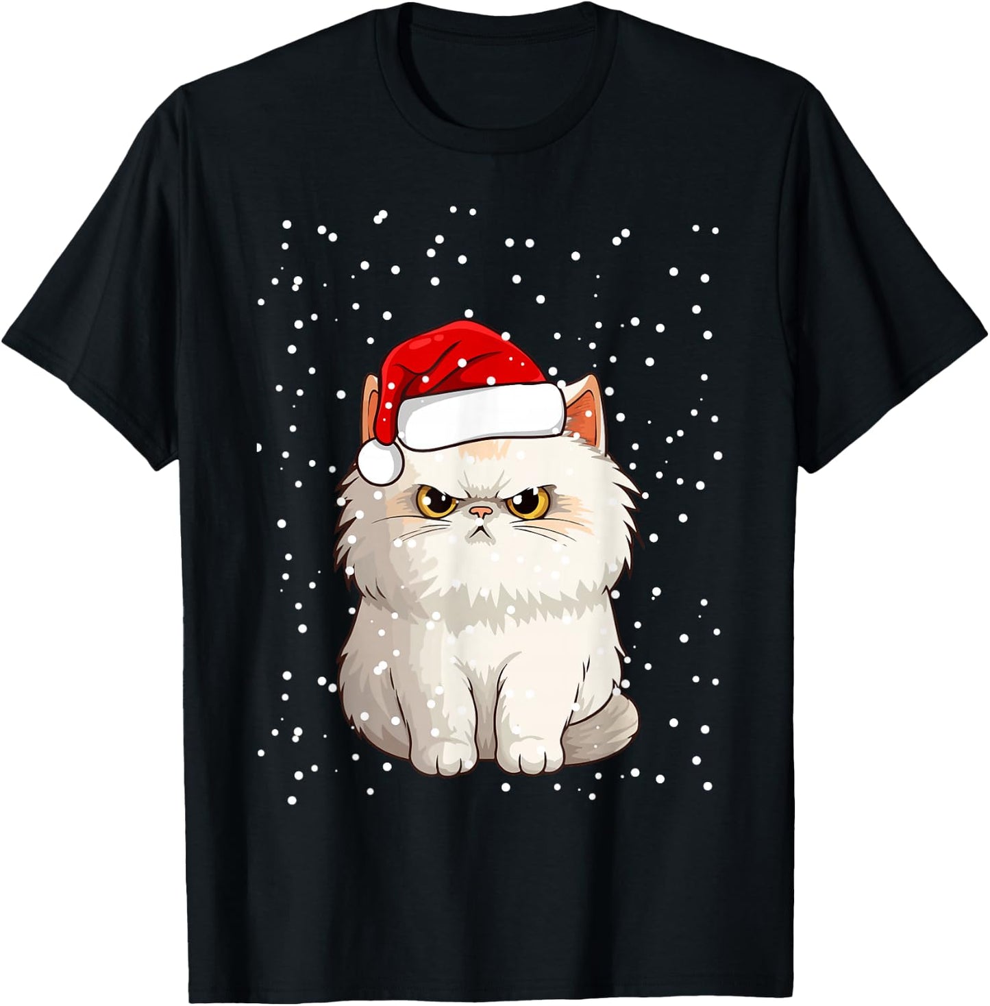 Funny Christmas Cat for Grumpy Teen, Girl, Boy, Mom or Dad! T-Shirt - T-Shirt | Black