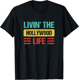 Hollywood Florida Shirts & Gifts Hollywood -Adults Black Small Short Sleeve Modern Letter Print Birthday Theme Hollywood T-Shirt - T-Shirt | Black
