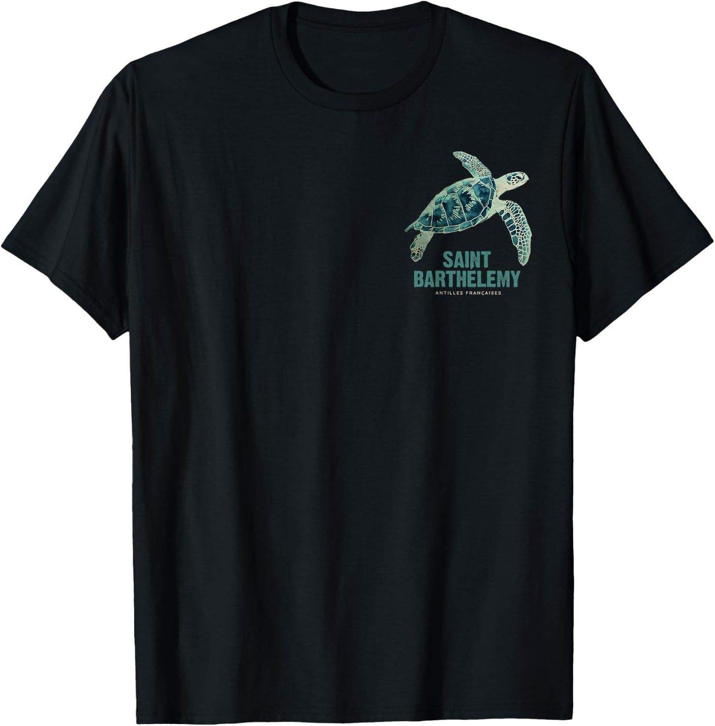 St Barts Caribbean Vintage St. Barths Ocean Sea Turtle T-Shirt - T-Shirt | Black