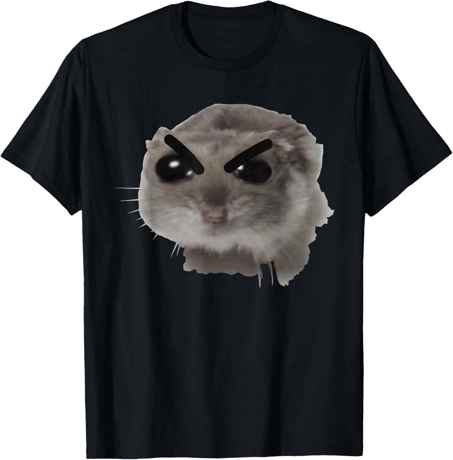 Angry Coquette Hamster Funny Meme / Big Eye Eyes Eyed Mouse T-Shirt - T-Shirt | Black