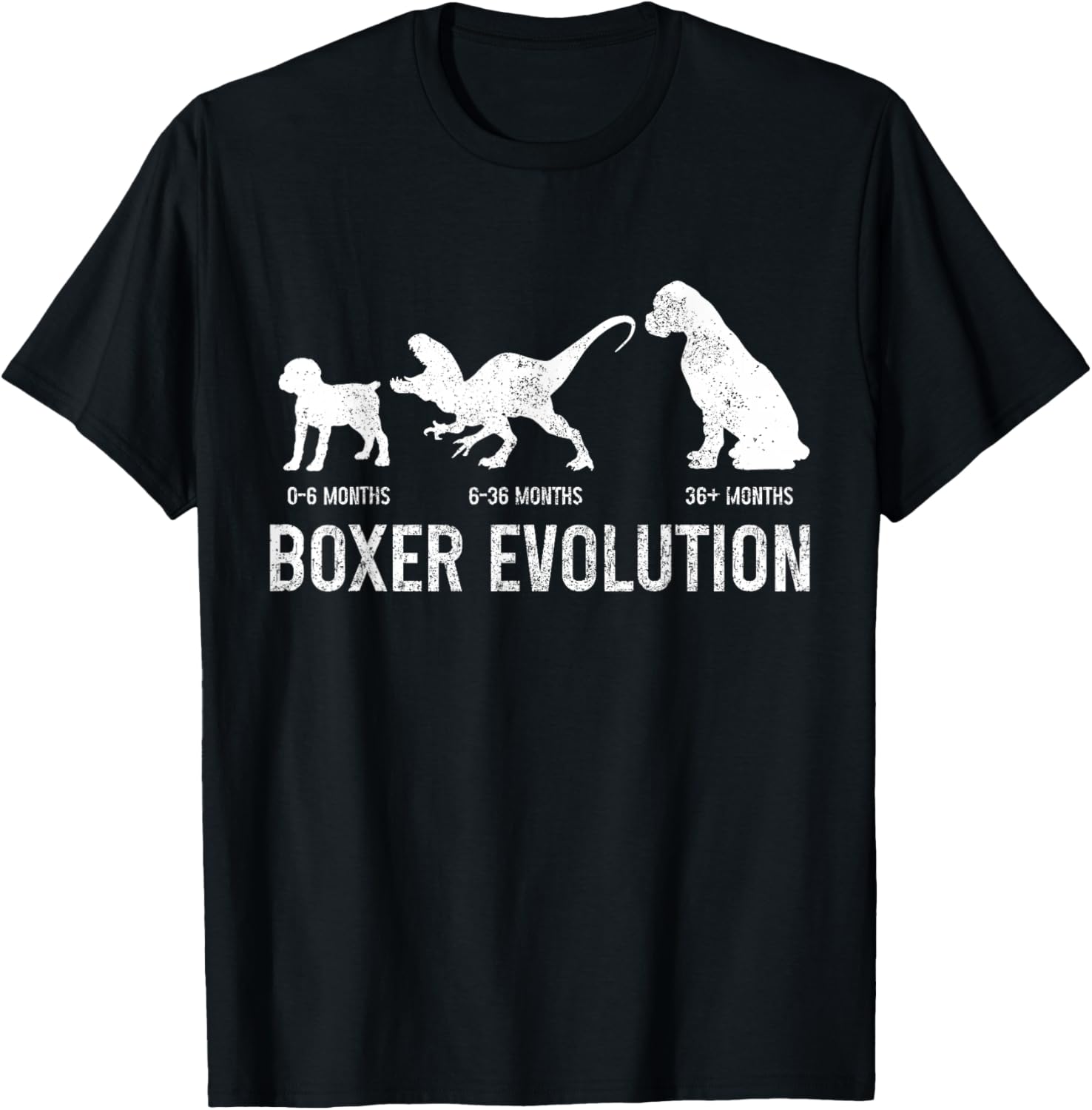 Boxer Dog Evolution Funny Dog Lover Puppy Boxer Mom Dad T-Shirt - T-Shirt | Black