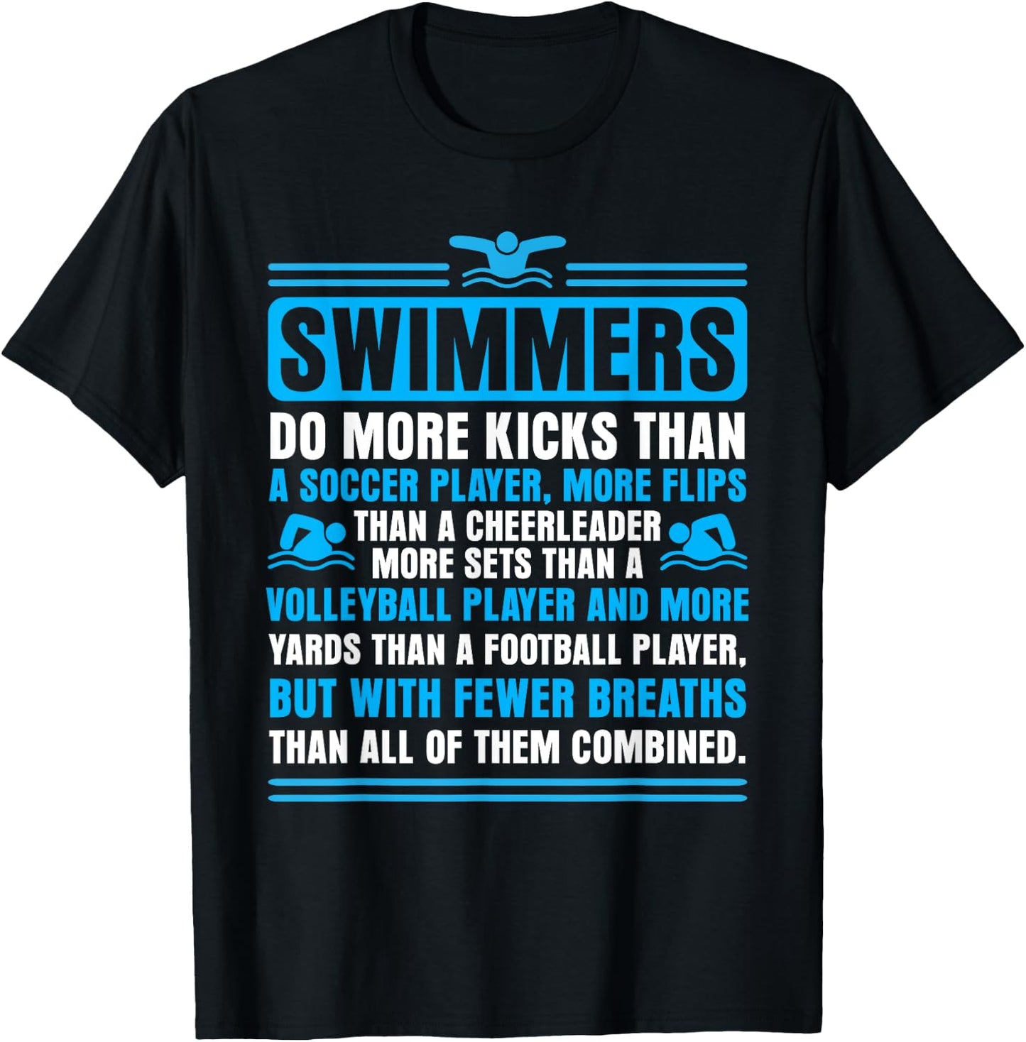 Swimmers Facts Funny Swimming Swim Coach Men Women T-Shirt - T-Shirt | Black