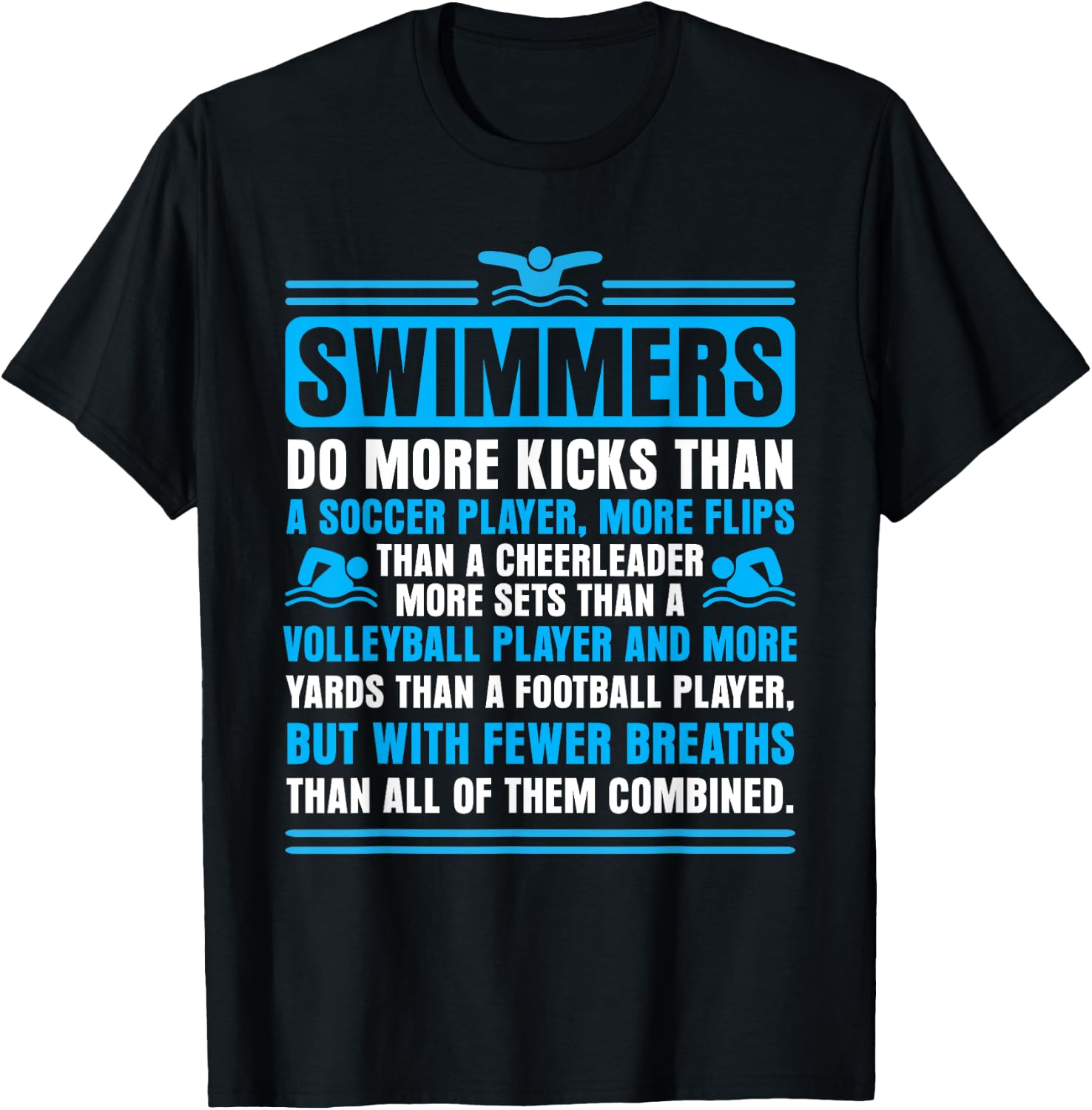 Swimmers Facts Funny Swimming Swim Coach Men Women T-Shirt - T-Shirt | Black