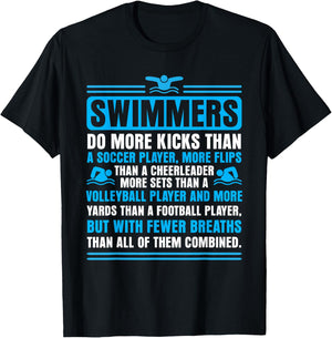 Swimmers Facts Funny Swimming Swim Coach Men Women T-Shirt - T-Shirt | Black