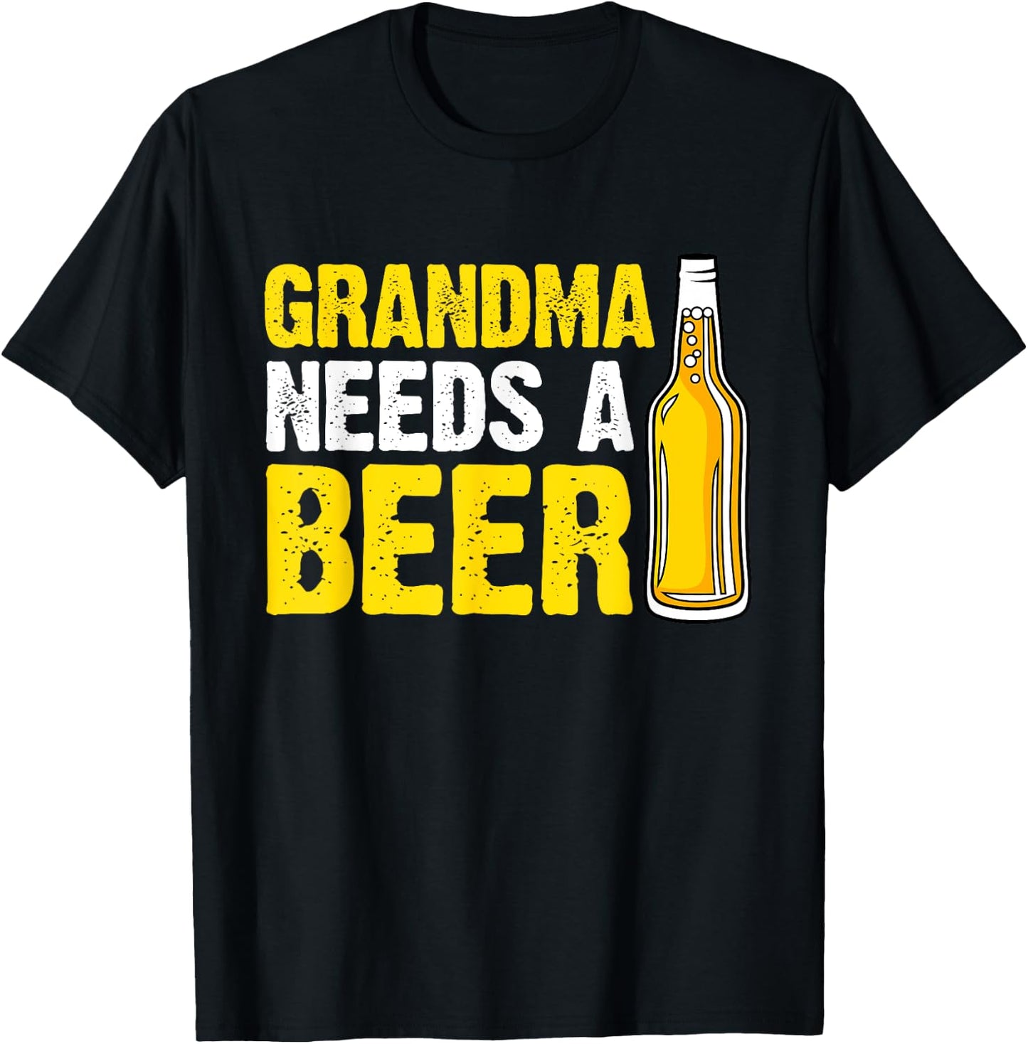 Funny Grandma Needs Retro Beer Drinking Mama Mother's Day T-Shirt - T-Shirt | Black