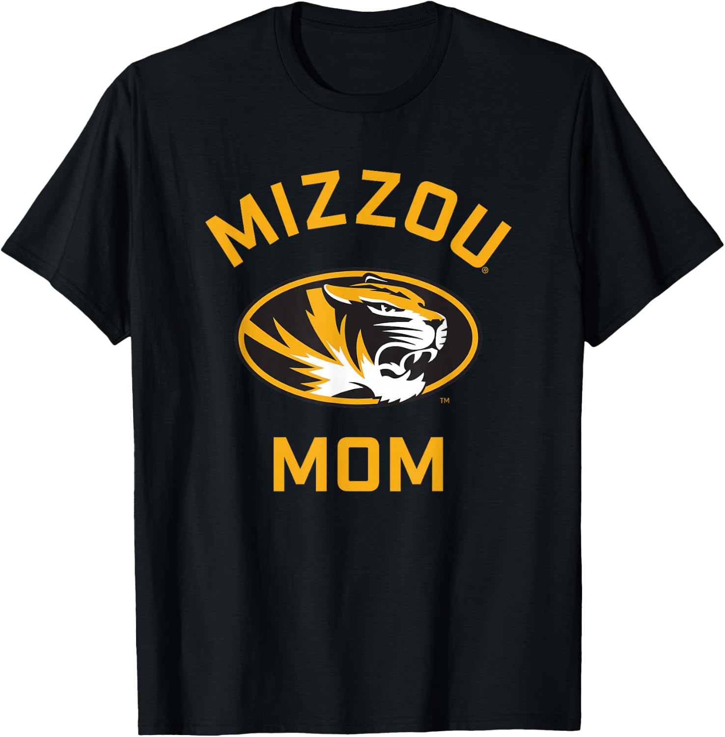 Campus Lab Mizzou Tigers Arched Mom - Black, -Adults, Short Sleeve, , Small T-Shirt - T-Shirt | Black