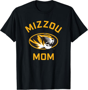 Campus Lab Mizzou Tigers Arched Mom - Black, -Adults, Short Sleeve, , Small T-Shirt - T-Shirt | Black